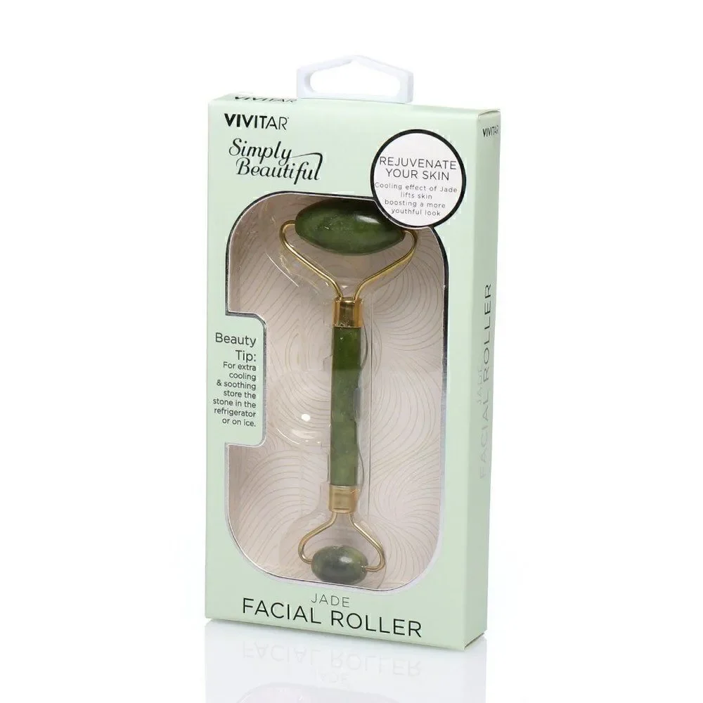 Jade Double-sided Facial Roller by Vivitar NEW WITH BOX